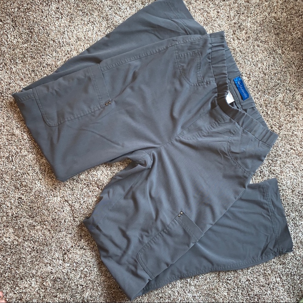 grey koi sapphire scrub pants